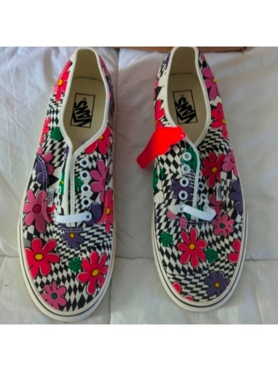 Vans Other - Vans Authentic Men 11.5 Printed Floral Checker Classic Canvas Retro Print 0826